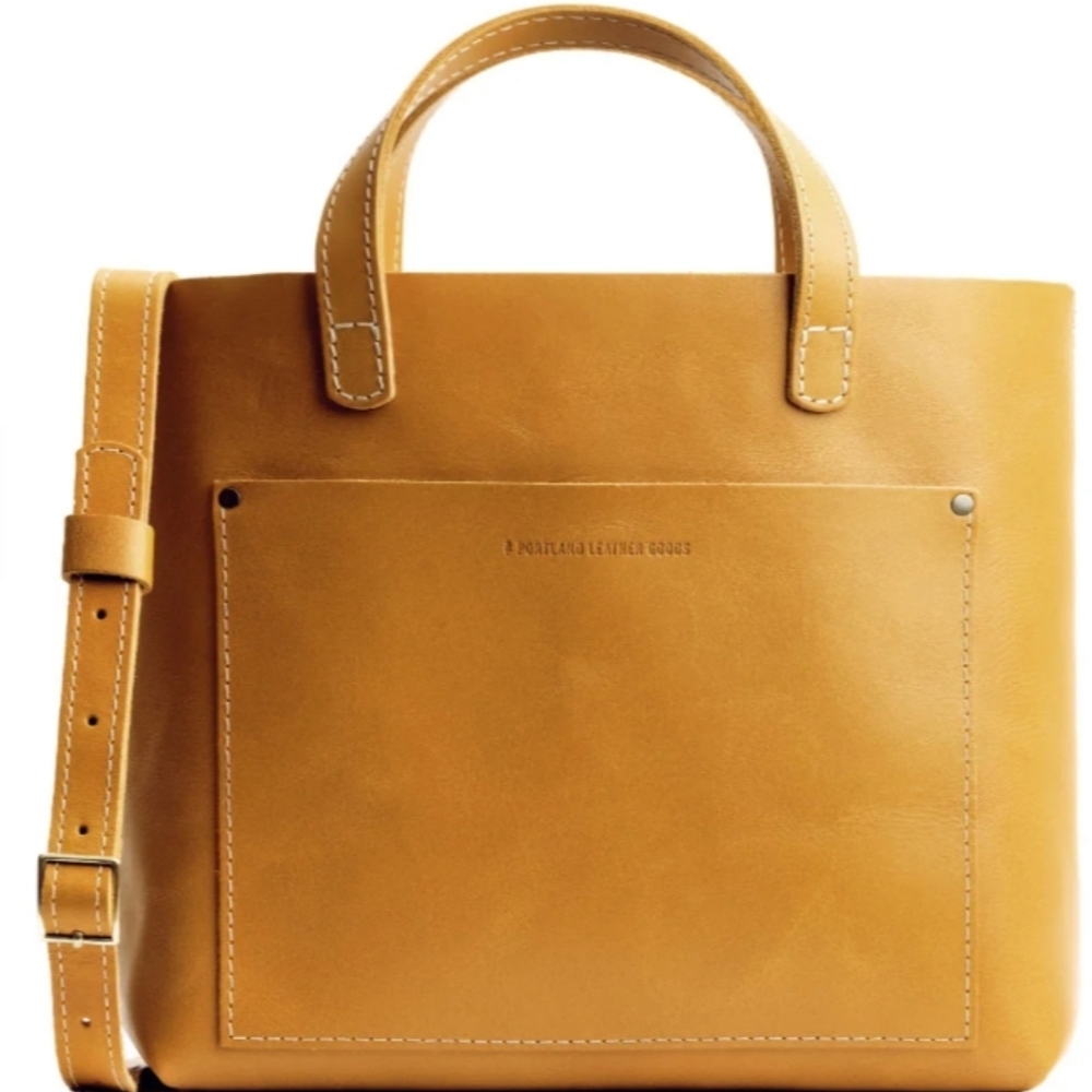 Portland Leather Tan Tote Bag With Zipper